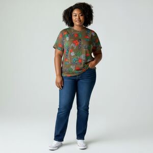 Vintage 1980s Botanical Herbal Plus Size Blouse - 1X